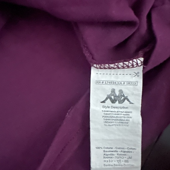 ⚡️2/$25⚡️ Rare 🔥 Kappa Women’s Cropped Cotton Purple Tape Tee | S | Embroidered - Picture 8 of 9